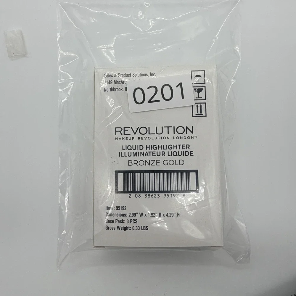New Lot of 3 Revolution Bronze Gold Liquid Highlighter - 0.61 fl. oz.